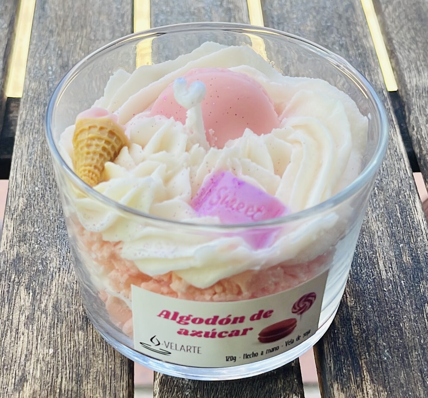 Vela algodón de azúcar/gominolas